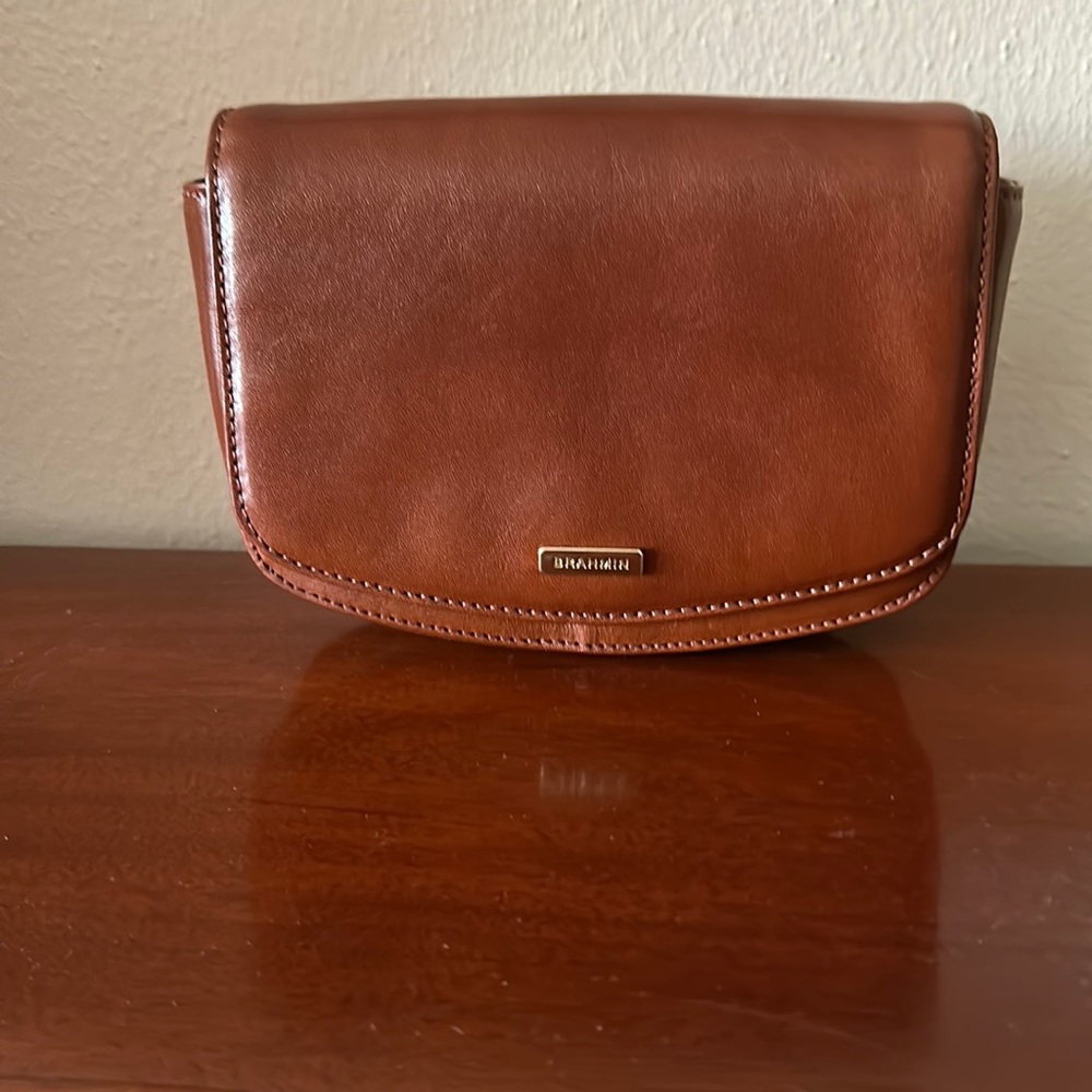 Brahmin Lil Convertible Belt Bag 7”W x 5”H x1.5”D Topsail Smooth Italian Leather